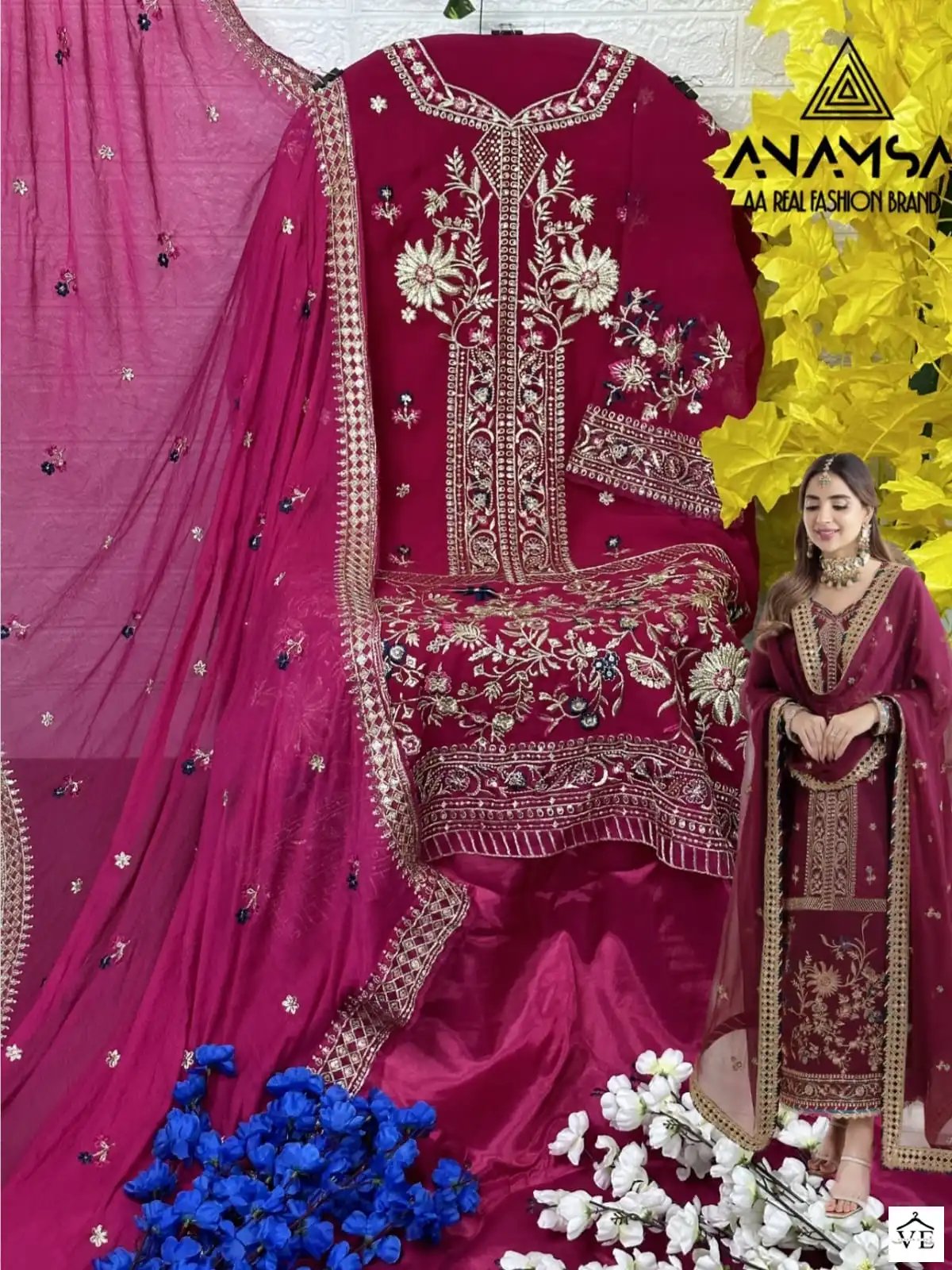 Anamsa 241 Heavy Pure Georgette Wholesale Pakistani Suit — Wholesale Salwar Suits, MPA wholesale from Surat — view 2