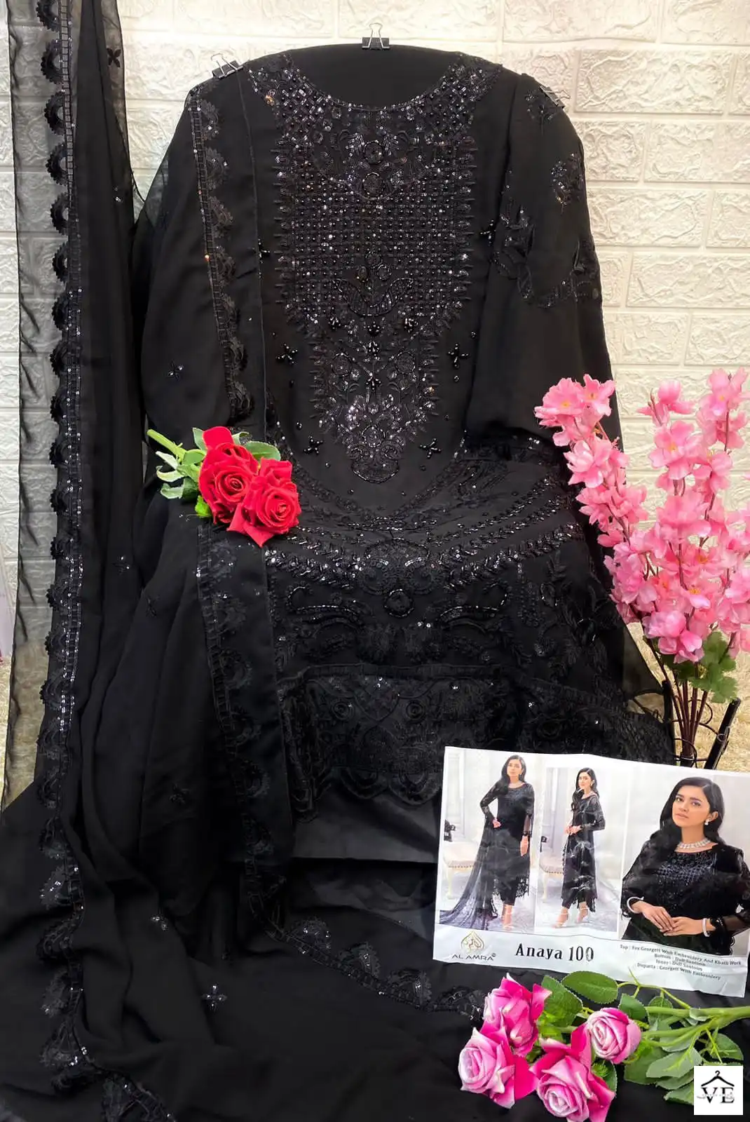 Al Amra Anaya Zf 100 Georgette Wholesale Designer Pakistani Salwar Suit — Wholesale Salwar Suits, MPA wholesale from Surat - Gallery Image 2