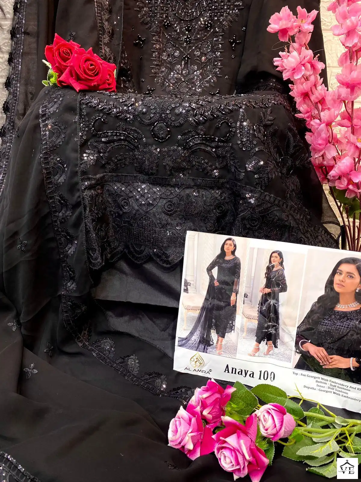 Al Amra Anaya Zf 100 Georgette Wholesale Designer Pakistani Salwar Suit — Wholesale Salwar Suits, MPA wholesale from Surat — view 5