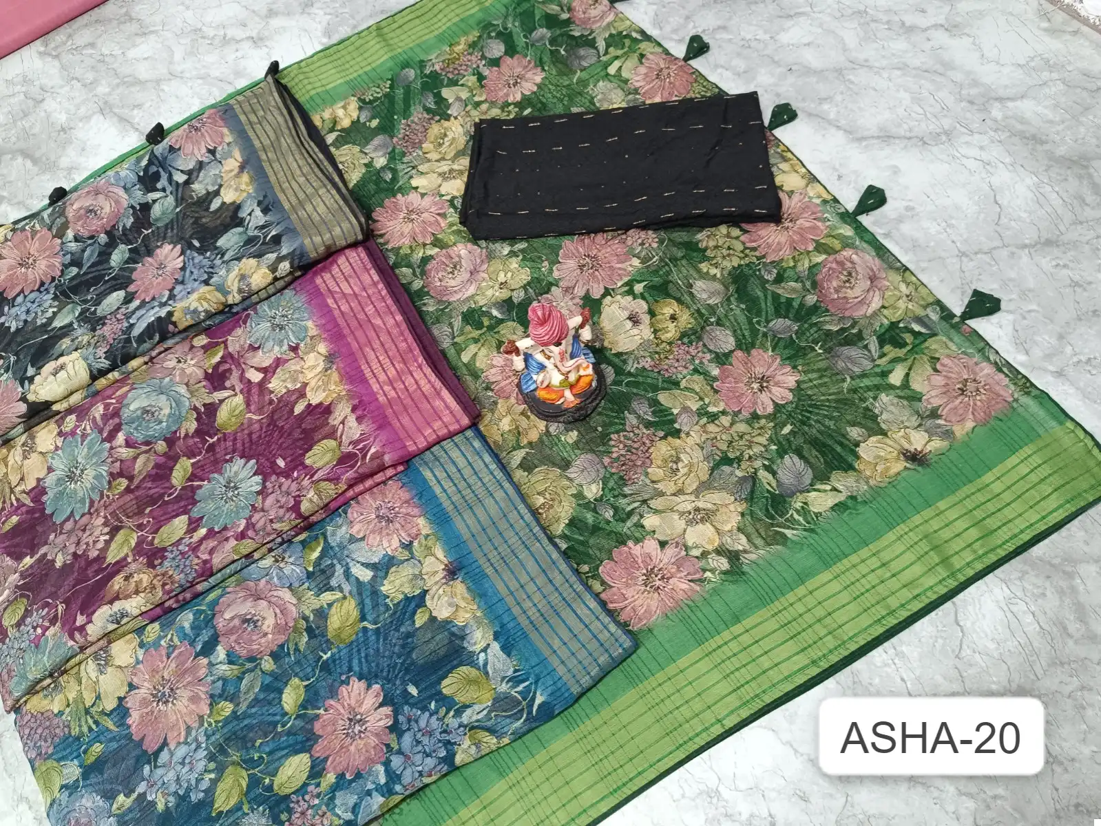 Vardan Ethnic Asha 20 Chiffon Viscose Wholesale Sarees Catalog — Wholesale Sarees, MPA wholesale from Surat — view 4