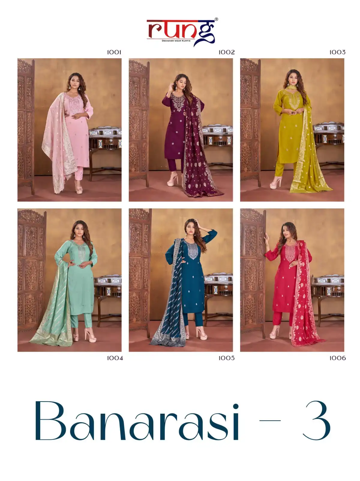 Rung Banarasi Vol 3 Heavy Viving Lining Riyon Wholesale Readymade Suits Catalog — Wholesale Salwar Suits, MPA wholesale from Surat — view 7