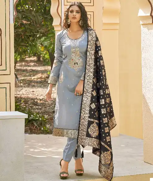 VE Banarasi Vol 6 Banarasi Silk Blend Wholesale Salwar Suit Catalog — Wholesale Salwar Suits, MPA wholesale from Surat — view 1