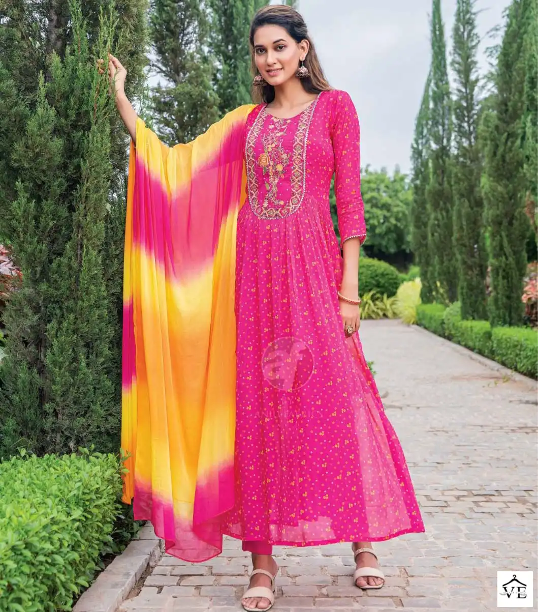 Anju Fabrics Bandhan Vol 3 Chiffon Wholesale Heavy Embroidery Designer Readymade Salwar Suit Catalog — Wholesale Salwar Suits, MPA wholesale from Surat — view 1