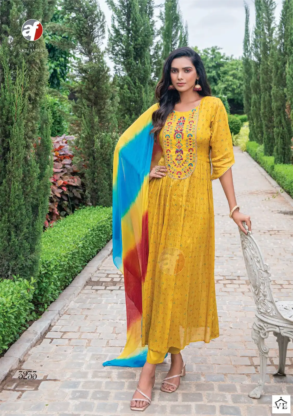 Anju Fabrics Bandhan Vol 3 Chiffon Wholesale Heavy Embroidery Designer Readymade Salwar Suit Catalog — Wholesale Salwar Suits, MPA wholesale from Surat - Gallery Image 3