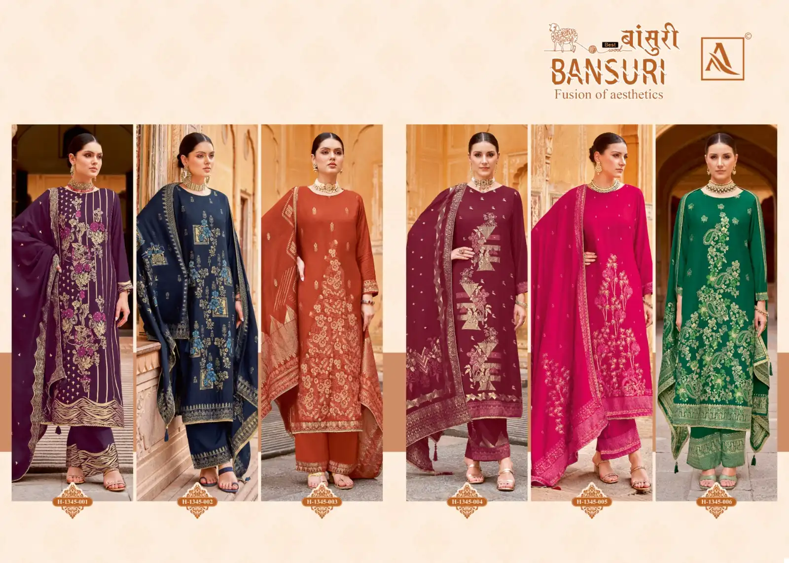 Alok Suits Bansuri Pashmina Jacquard Wholesale Winter Wear Salwar Suit Catalog - 6 Pcs Set — Wholesale Dress Material, Alok Suit wholesale from Surat — view 8