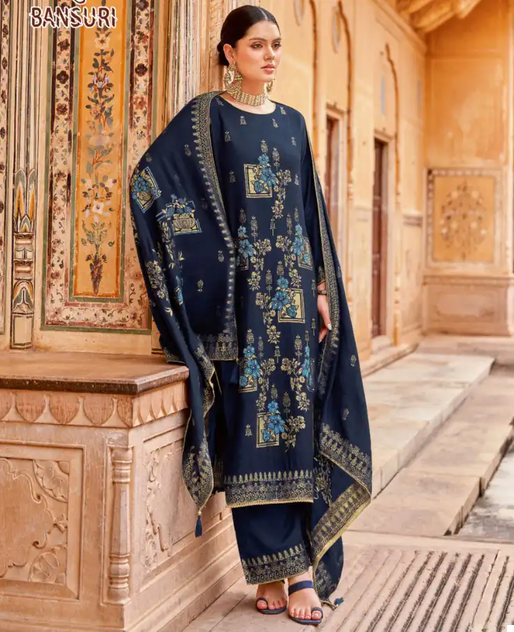 Alok Suits Bansuri Pashmina Jacquard Wholesale Winter Wear Salwar Suit Catalog - 6 Pcs Set — Wholesale Dress Material, Alok Suit wholesale from Surat - Gallery Image 2