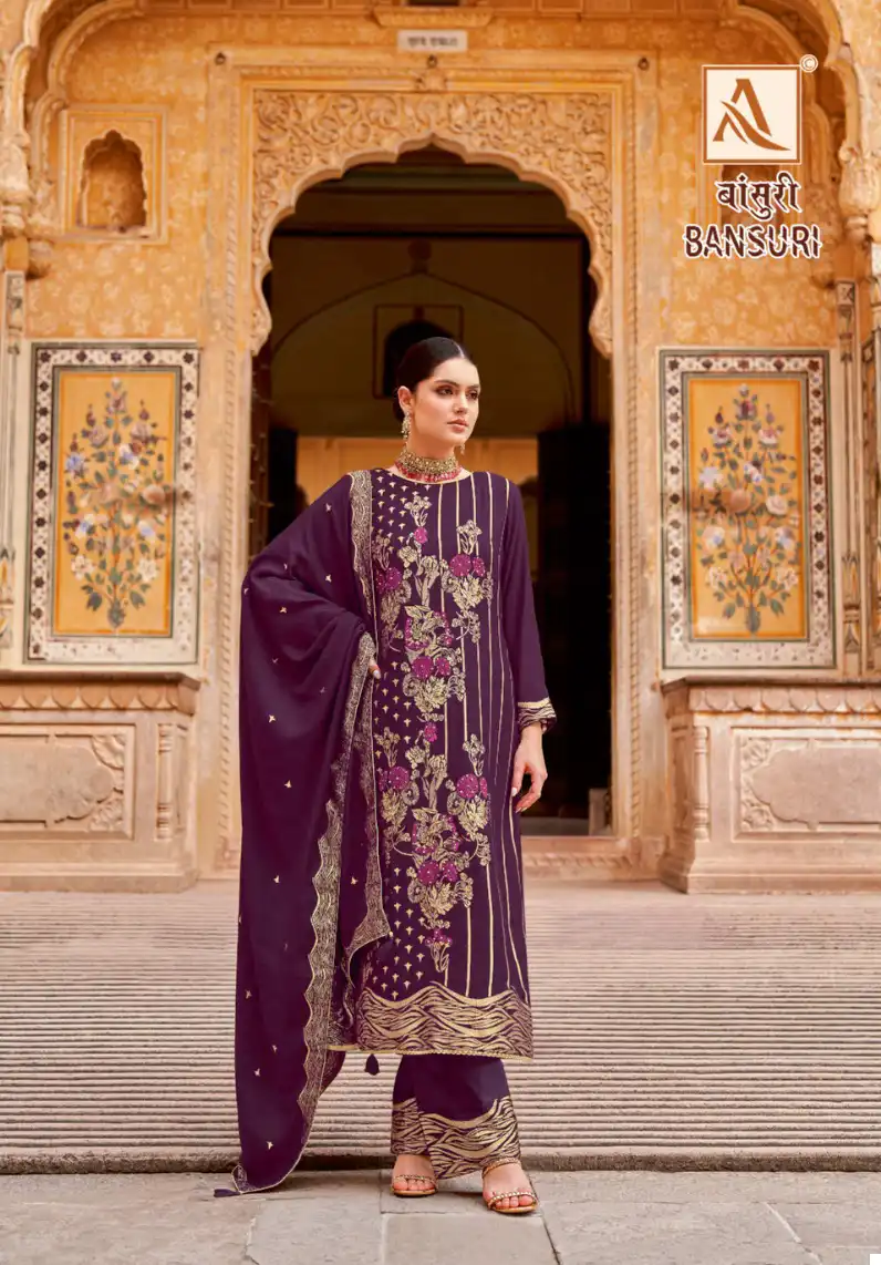 Alok Suits Bansuri Pashmina Jacquard Wholesale Winter Wear Salwar Suit Catalog - 6 Pcs Set — Wholesale Dress Material, Alok Suit wholesale from Surat - Gallery Image 3