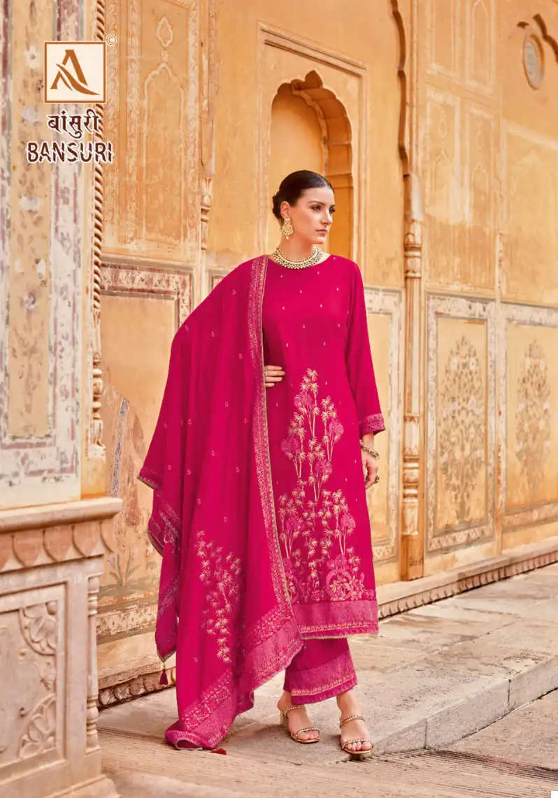 Alok Suits Bansuri Pashmina Jacquard Wholesale Winter Wear Salwar Suit Catalog - 6 Pcs Set — Wholesale Dress Material, Alok Suit wholesale from Surat - Gallery Image 4