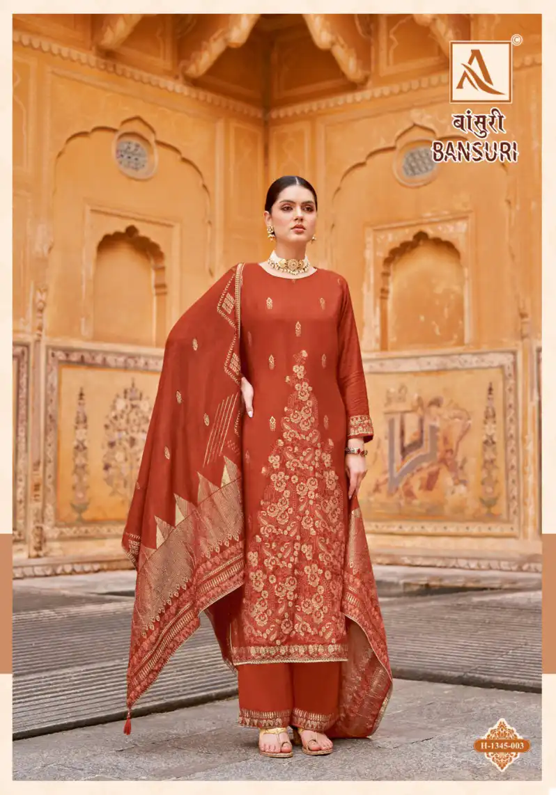 Alok Suits Bansuri Pashmina Jacquard Wholesale Winter Wear Salwar Suit Catalog - 6 Pcs Set — Wholesale Dress Material, Alok Suit wholesale from Surat - Gallery Image 5