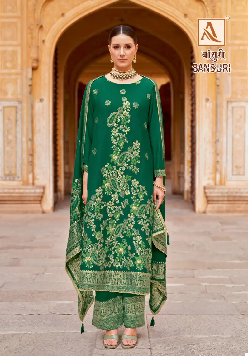Alok Suits Bansuri Pashmina Jacquard Wholesale Winter Wear Salwar Suit Catalog - 6 Pcs Set — Wholesale Dress Material, Alok Suit wholesale from Surat — view 1