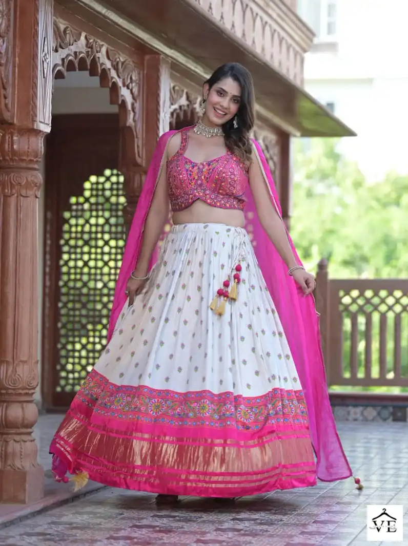 VE Basanti Vol 02 Pure Gaji, Jacquard Wholesale Designer Readymade Lehenga Catalog — Wholesale Lehenga, MPA wholesale from Surat - Gallery Image 2