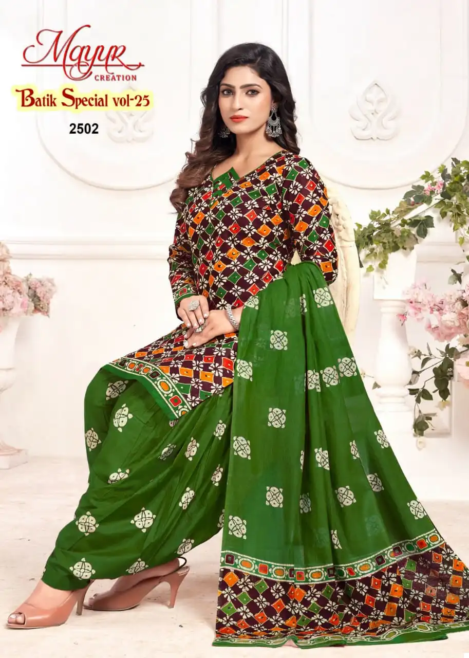 Mayur Batik Special Vol 25 Cotton Wholesale Patiyala Salwar Suit Catalog — Wholesale Salwar Suits, Mayur Dress wholesale from Surat - Gallery Image 3