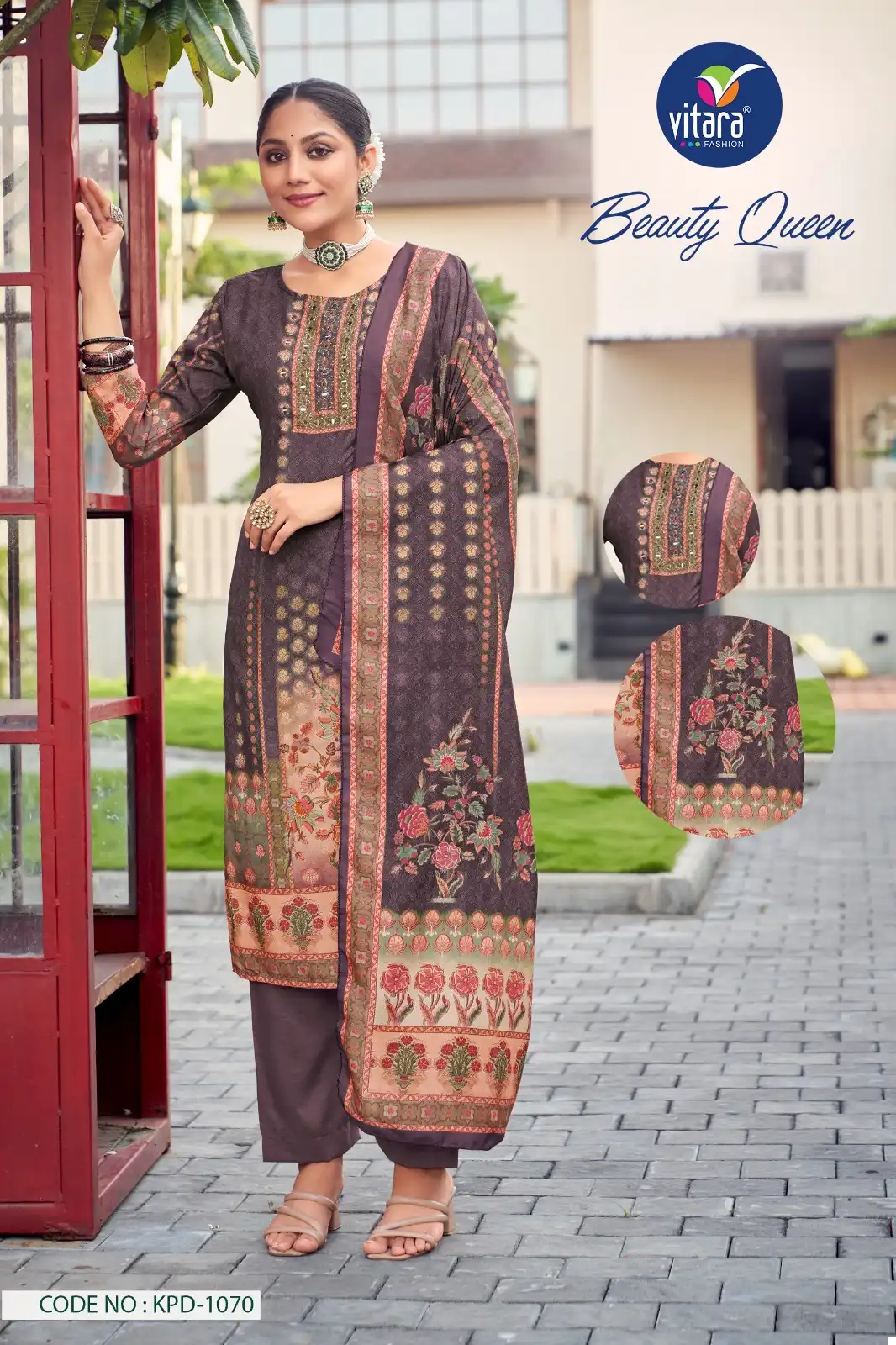 Vitara Fashion Beauty Queen Muslin Prints Wholesale Readymade Salwar Suit Catalog — Wholesale Salwar Suits, MPA wholesale from Surat — view 4