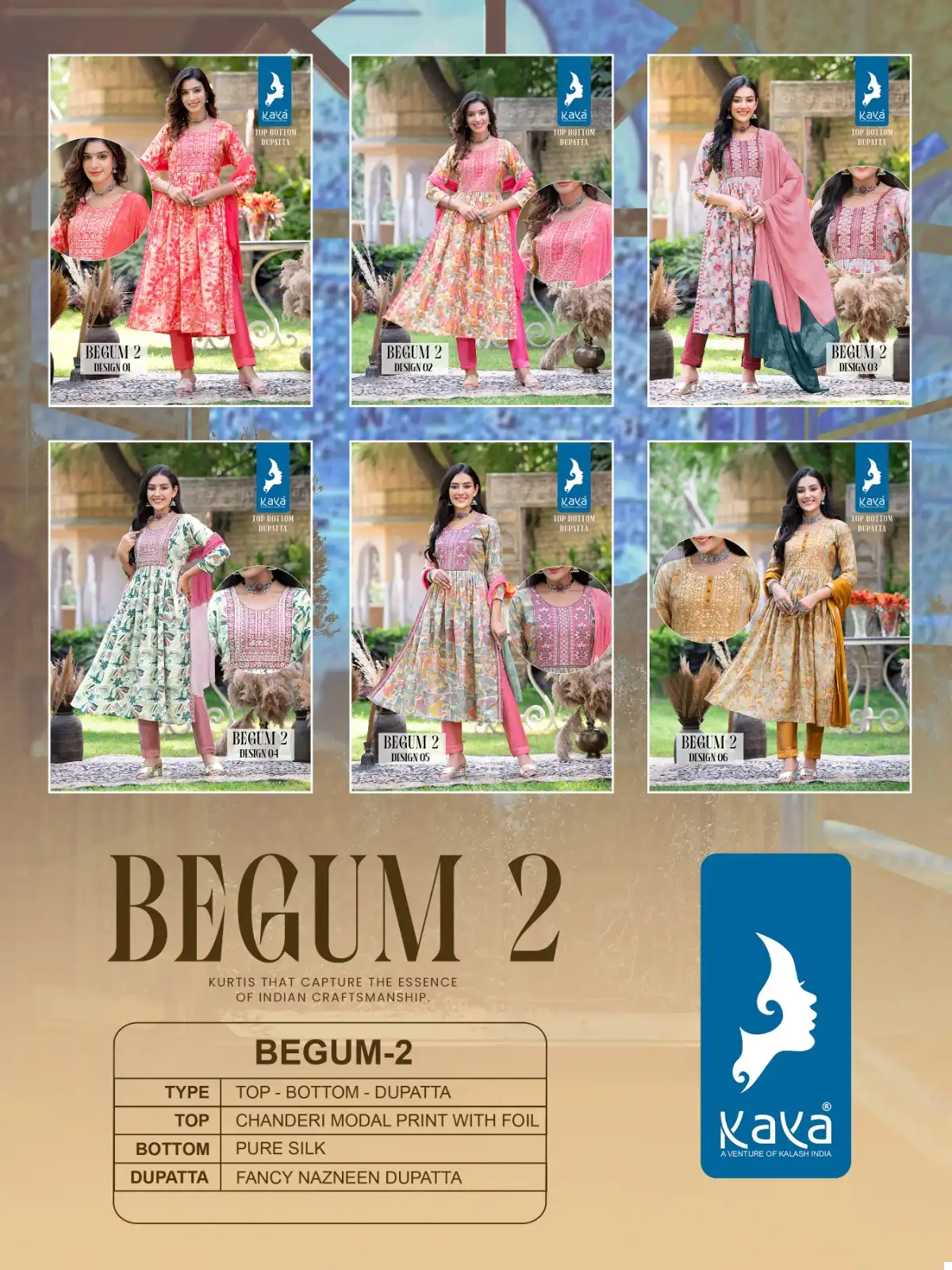 Kaya Begum 2 Chanderi Modal Print Wholesale Readymade Salwar Suit Catalog — Wholesale Salwar Suits, MPA wholesale from Surat — view 7