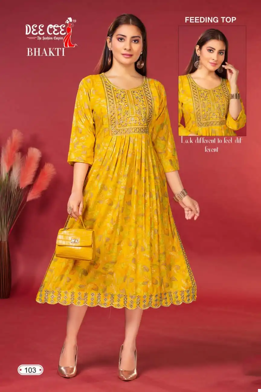 Deecee Bhakti Rayon Wholesale Feeding Top Catalog — Wholesale Kurtis, MPA wholesale from Surat - Gallery Image 4