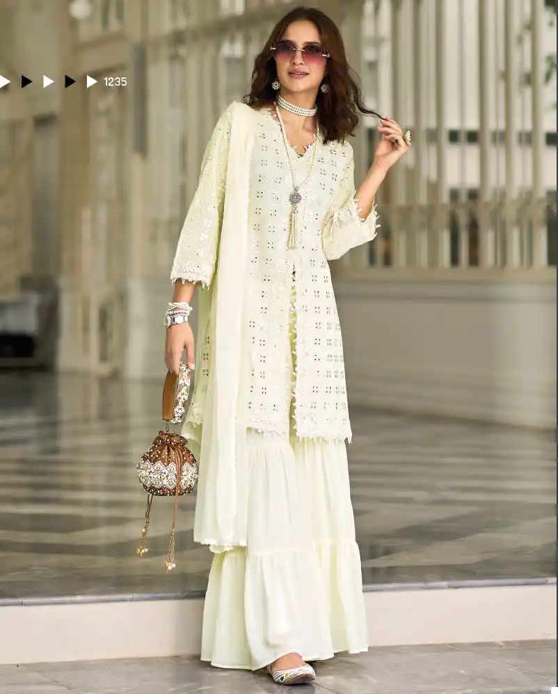 Zaveri Black - White Vol-2 Faux Georgette Wholesale Designer Readymade Suits Catalog - 2 Pcs Set — Wholesale Salwar Suits, MPA wholesale from Surat — view 1