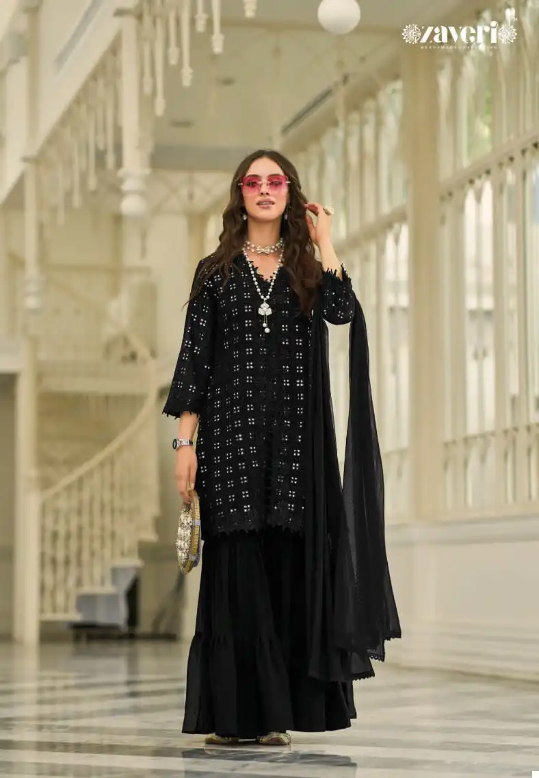 Zaveri Black - White Vol-2 Faux Georgette Wholesale Designer Readymade Suits Catalog - 2 Pcs Set — Wholesale Salwar Suits, MPA wholesale from Surat - Gallery Image 2