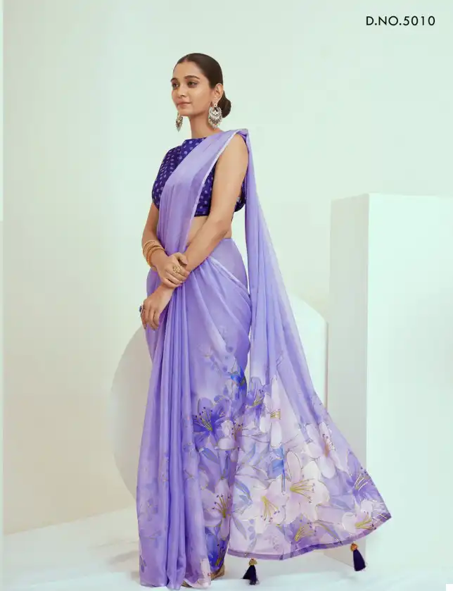 VE Blossom Georgette Wholesale Fancy Saree Catalog — Wholesale Sarees, MPA wholesale from Surat - Gallery Image 8
