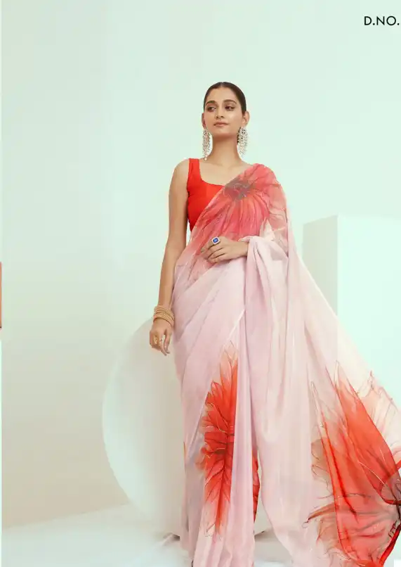 VE Blossom Georgette Wholesale Fancy Saree Catalog — Wholesale Sarees, MPA wholesale from Surat - Gallery Image 6