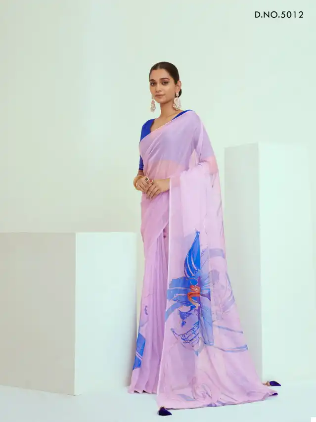 VE Blossom Georgette Wholesale Fancy Saree Catalog — Wholesale Sarees, MPA wholesale from Surat - Gallery Image 9