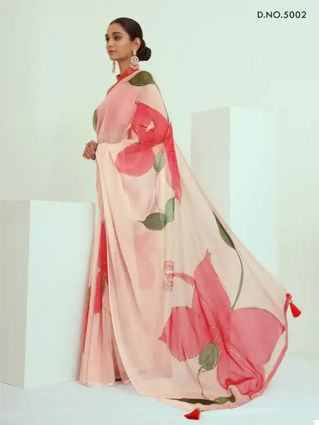 VE Blossom Georgette Wholesale Fancy Saree Catalog — Wholesale Sarees, MPA wholesale from Surat - Gallery Image 11