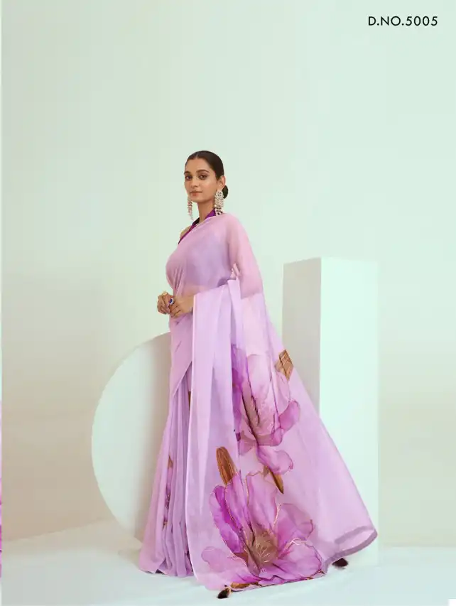 VE Blossom Georgette Wholesale Fancy Saree Catalog — Wholesale Sarees, MPA wholesale from Surat - Gallery Image 2