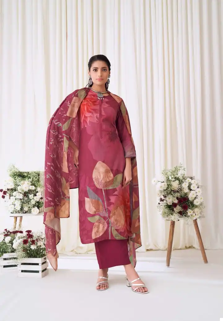 Sudriti Blotched Floral Pashmina Twill Digital Print Wholesale Designer Winter Wear Salwar Suit Catalog — Wholesale Salwar Suits, MPA wholesale from Surat - Gallery Image 2