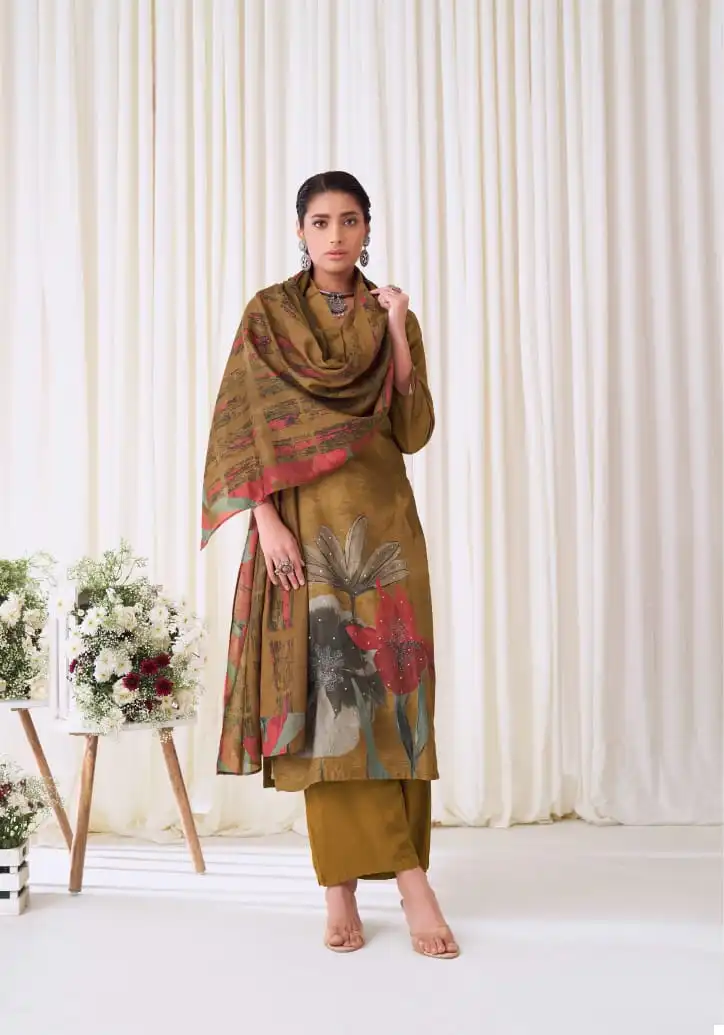 Sudriti Blotched Floral Pashmina Twill Digital Print Wholesale Designer Winter Wear Salwar Suit Catalog — Wholesale Salwar Suits, MPA wholesale from Surat - Gallery Image 3