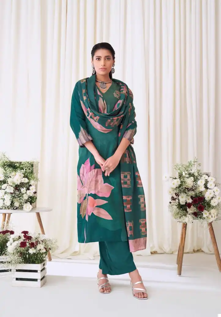 Sudriti Blotched Floral Pashmina Twill Digital Print Wholesale Designer Winter Wear Salwar Suit Catalog — Wholesale Salwar Suits, MPA wholesale from Surat - Gallery Image 4