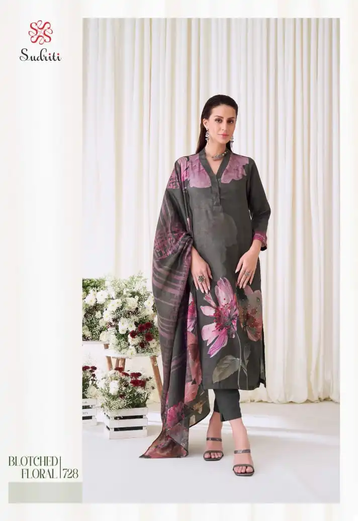 Sudriti Blotched Floral Pashmina Twill Digital Print Wholesale Designer Winter Wear Salwar Suit Catalog — Wholesale Salwar Suits, MPA wholesale from Surat - Gallery Image 6