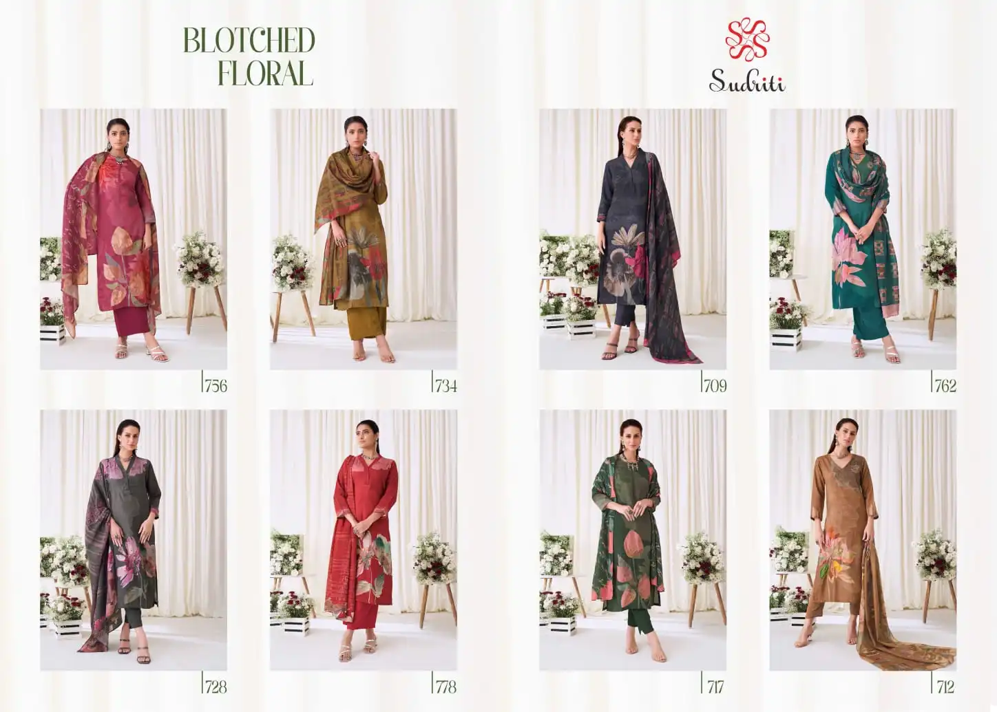 Sudriti Blotched Floral Pashmina Twill Digital Print Wholesale Designer Winter Wear Salwar Suit Catalog — Wholesale Salwar Suits, MPA wholesale from Surat — view 9