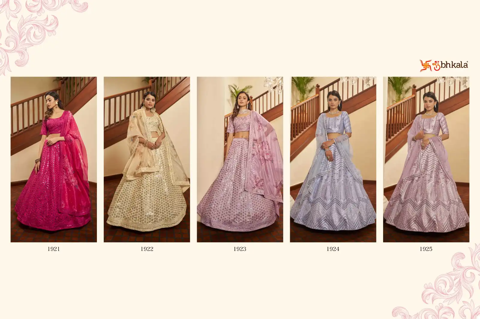 Shubhkala Bridesmaid Vol 14 Silk Wholesale Designer Semi Stitched Bridel Lehengas Catalog - Image 8