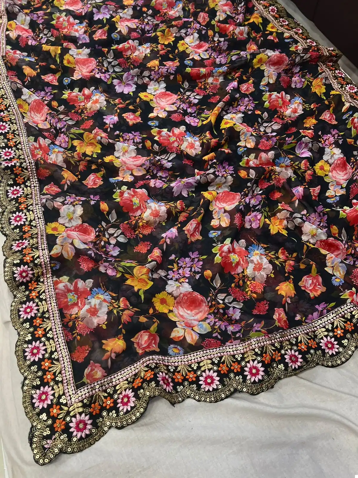 VE BT-1203 Soft Georgette Wholesale Fancy Saree — Wholesale Sarees, MPA wholesale from Surat - Gallery Image 3