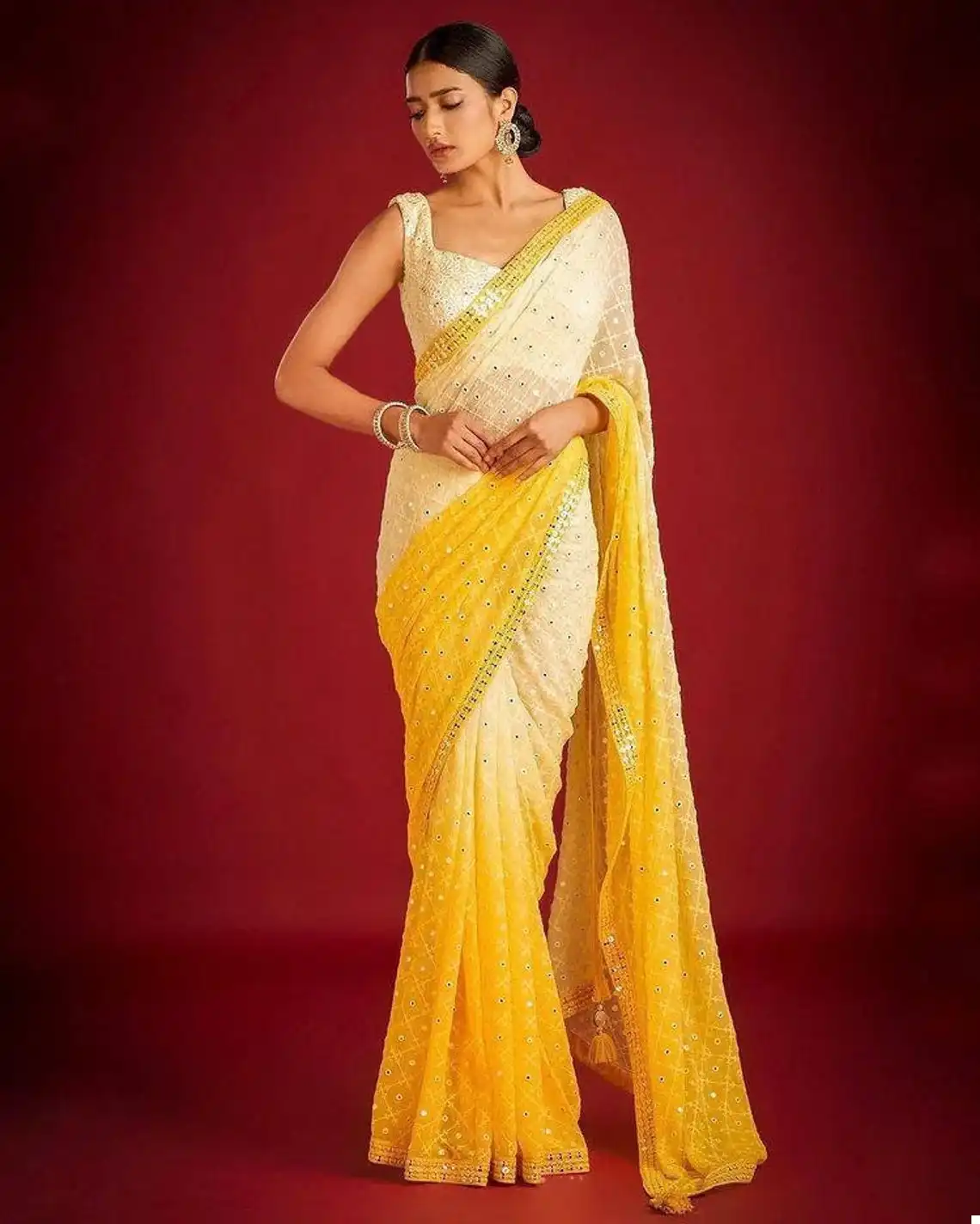 VE BT-3051 Soft Georgette Wholesale Party Wear Saree Catalog — Wholesale Sarees, MPA wholesale from Surat - Gallery Image 3