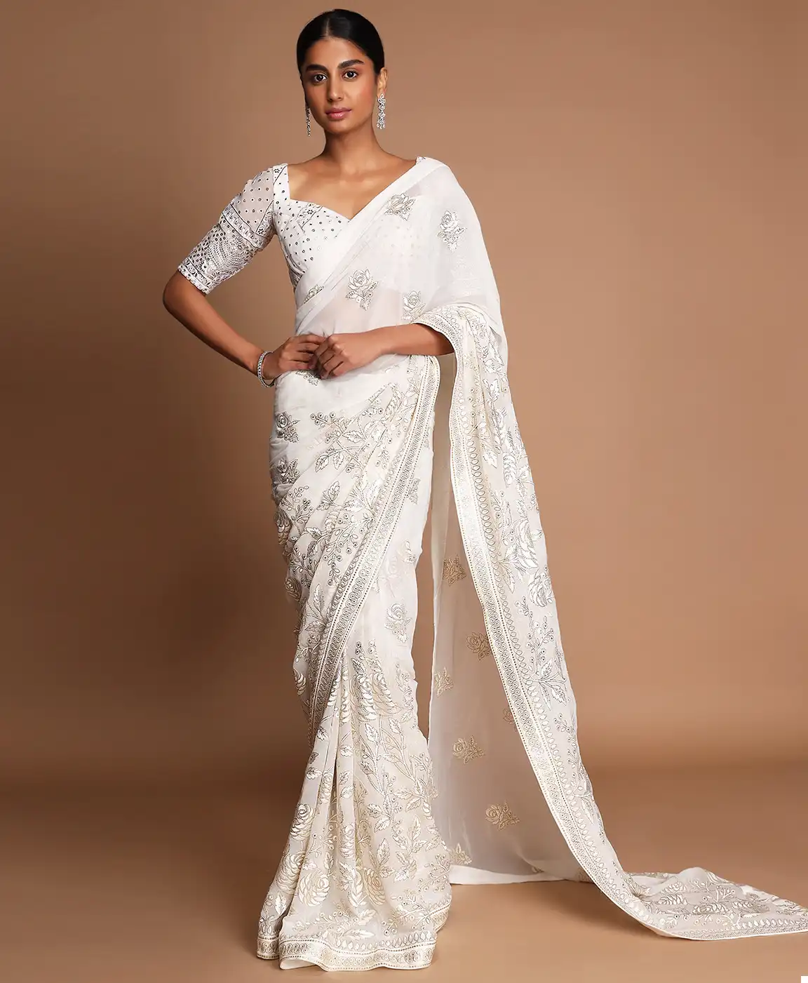VE BT-355 Heavy Soft Georgette Wholesale Party Wear Saree — Wholesale Sarees, MPA wholesale from Surat — view 1