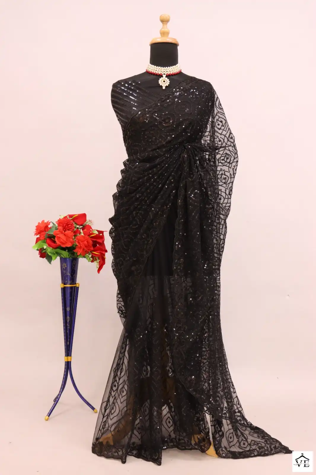 Vardan Ethnic Bt 370 Heavy Nylone Butterfly Net Wholesale Designer Sarees — Wholesale Sarees, MPA wholesale from Surat — view 5