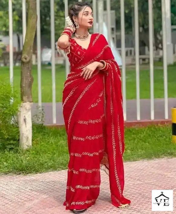 VE BT-375 Georgette Wholesale Designer Saree — Wholesale Sarees, MPA wholesale from Surat — view 1