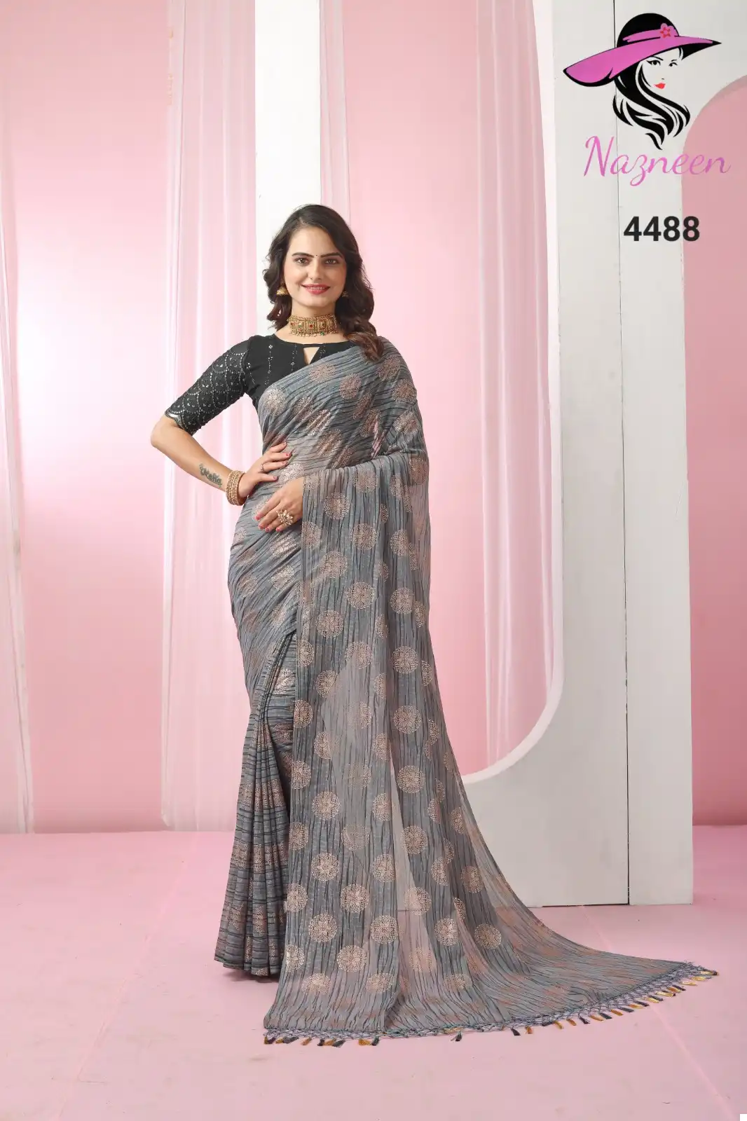VE Bunai Georgette Wholesale Saree Catalog — Wholesale Sarees, MPA wholesale from Surat - Gallery Image 2