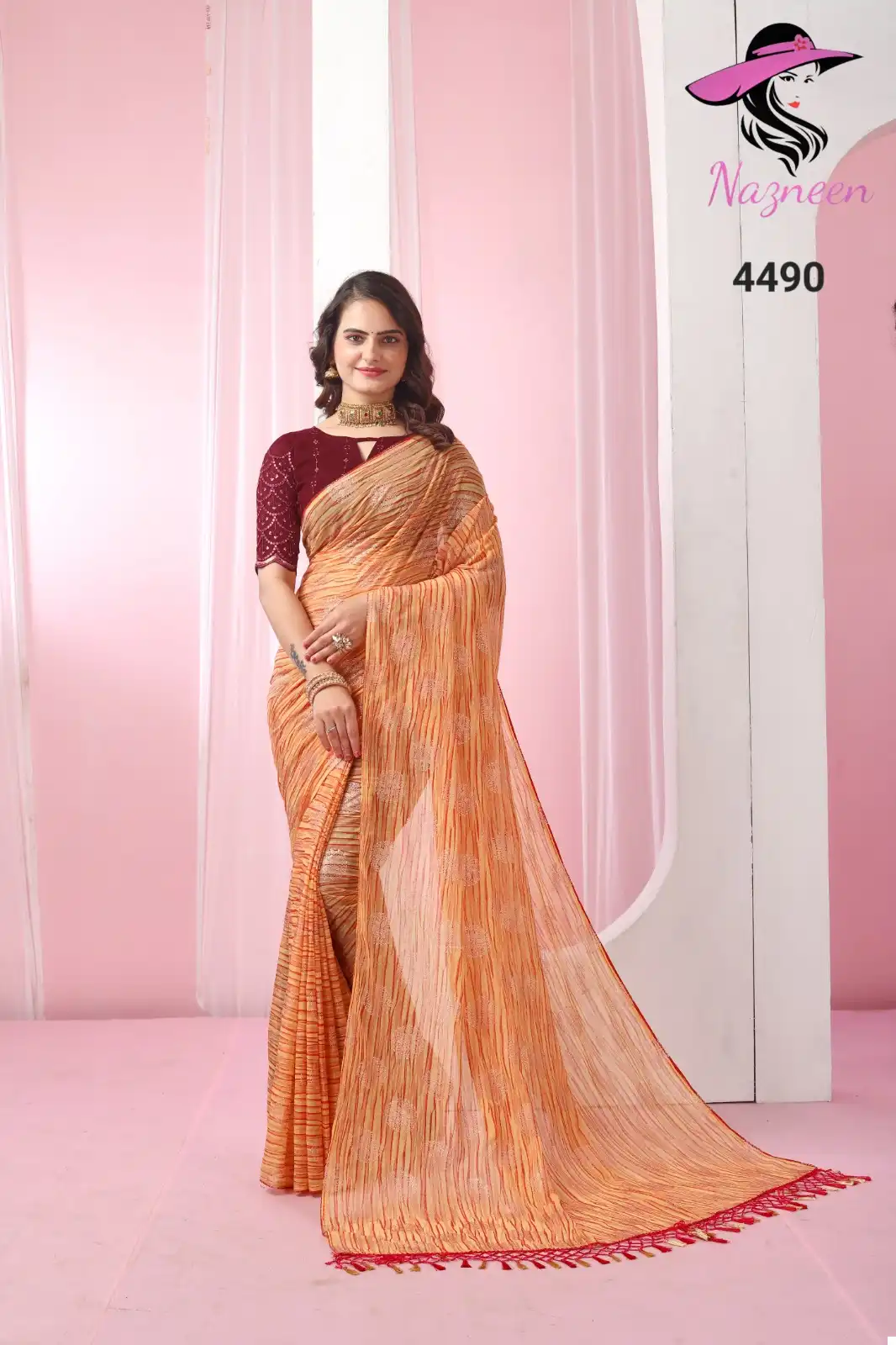 VE Bunai Georgette Wholesale Saree Catalog — Wholesale Sarees, MPA wholesale from Surat - Gallery Image 4