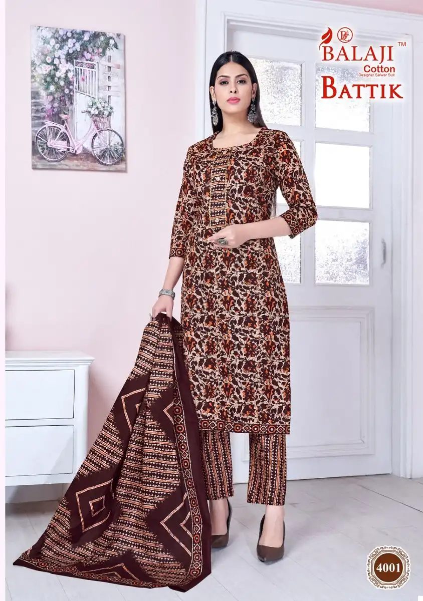 Balaji Battik Art Work Vol-4 Pure Cotton Wholesale Readymade Suits Catalog - 12 Pcs Set — Wholesale Salwar Suits, MPA wholesale from Surat - Gallery Image 9
