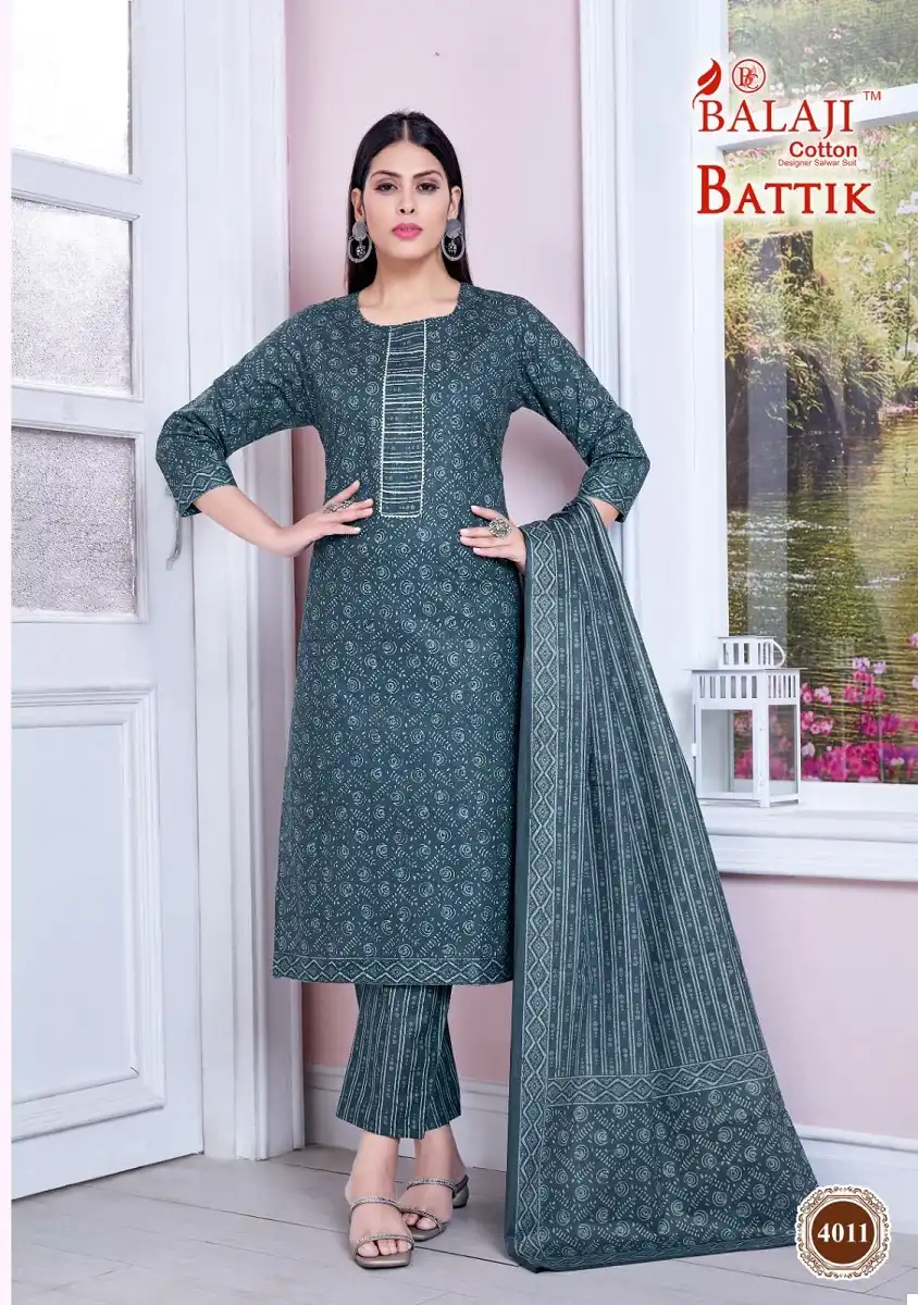 Balaji Battik Art Work Vol-4 Pure Cotton Wholesale Readymade Suits Catalog - 12 Pcs Set — Wholesale Salwar Suits, MPA wholesale from Surat - Gallery Image 7