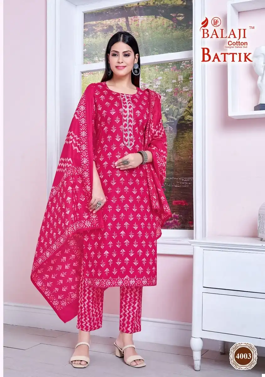 Balaji Battik Art Work Vol-4 Pure Cotton Wholesale Readymade Suits Catalog - 12 Pcs Set — Wholesale Salwar Suits, MPA wholesale from Surat - Gallery Image 10