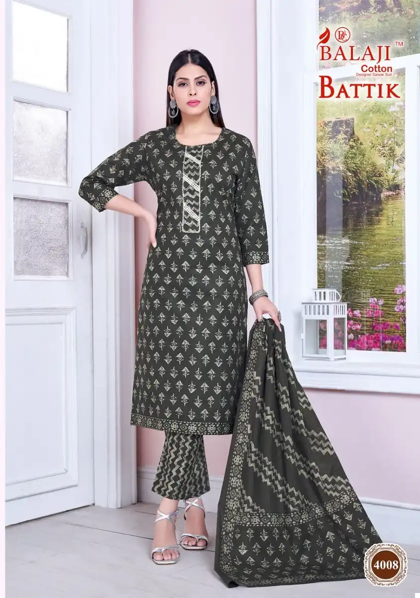 Balaji Battik Art Work Vol-4 Pure Cotton Wholesale Readymade Suits Catalog - 12 Pcs Set — Wholesale Salwar Suits, MPA wholesale from Surat - Gallery Image 4