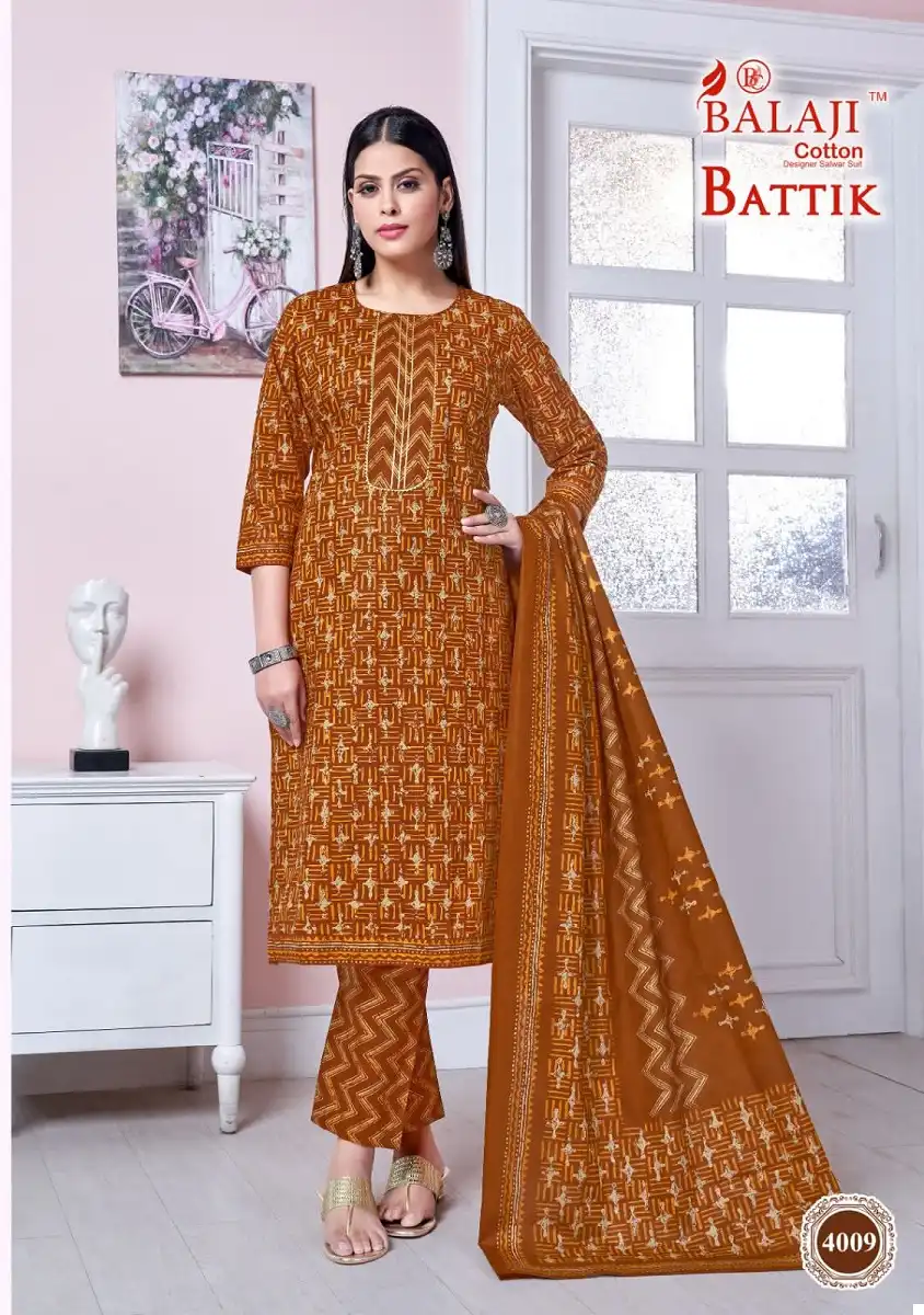 Balaji Battik Art Work Vol-4 Pure Cotton Wholesale Readymade Suits Catalog - 12 Pcs Set — Wholesale Salwar Suits, MPA wholesale from Surat - Gallery Image 5