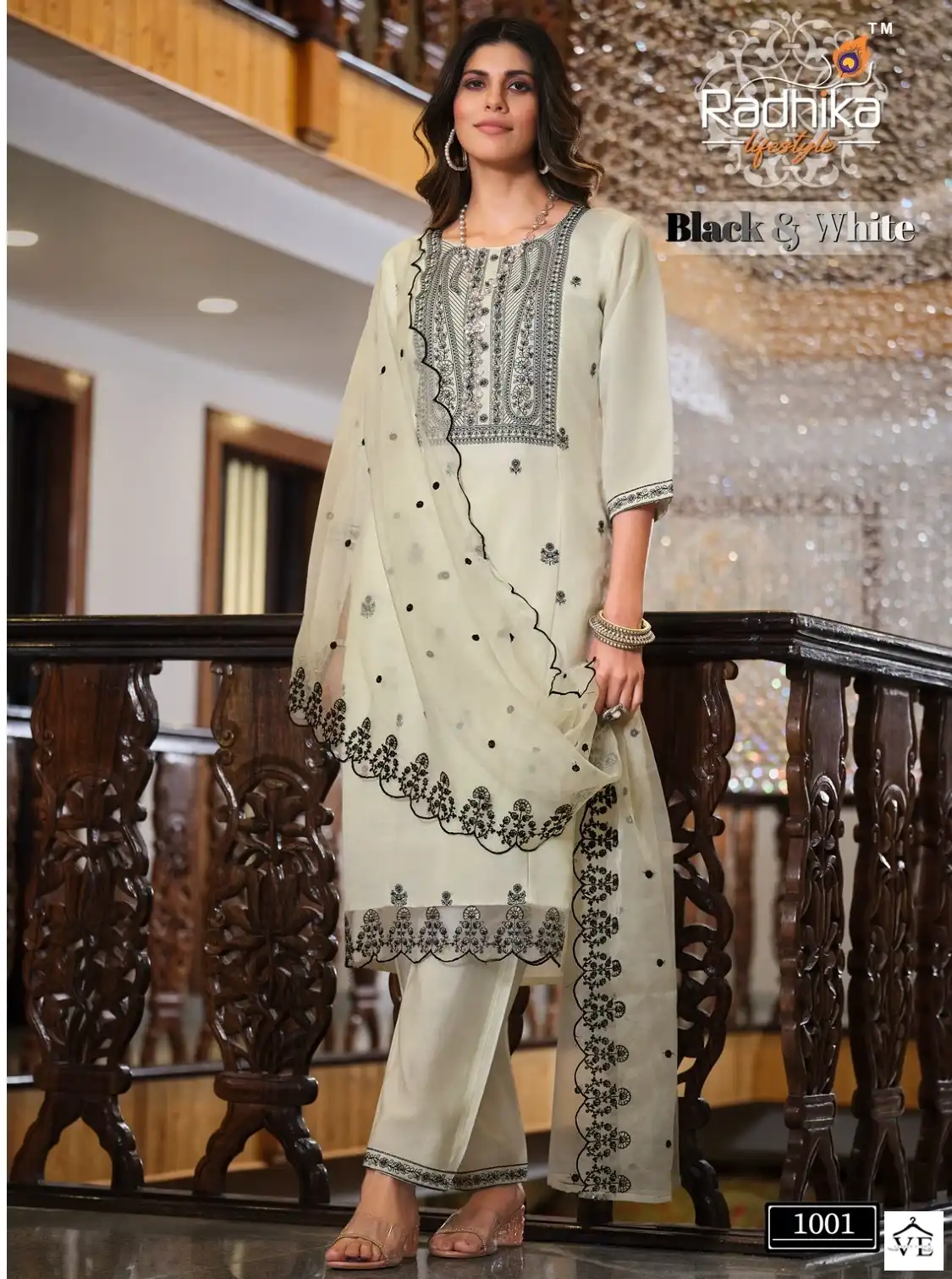 Radhika Lifestyle Black & White Vol 1 Pure Roman Silk Wholesale Designer Readymade Salwar Suit Catalog — Wholesale Salwar Suits, MPA wholesale from Surat — view 1