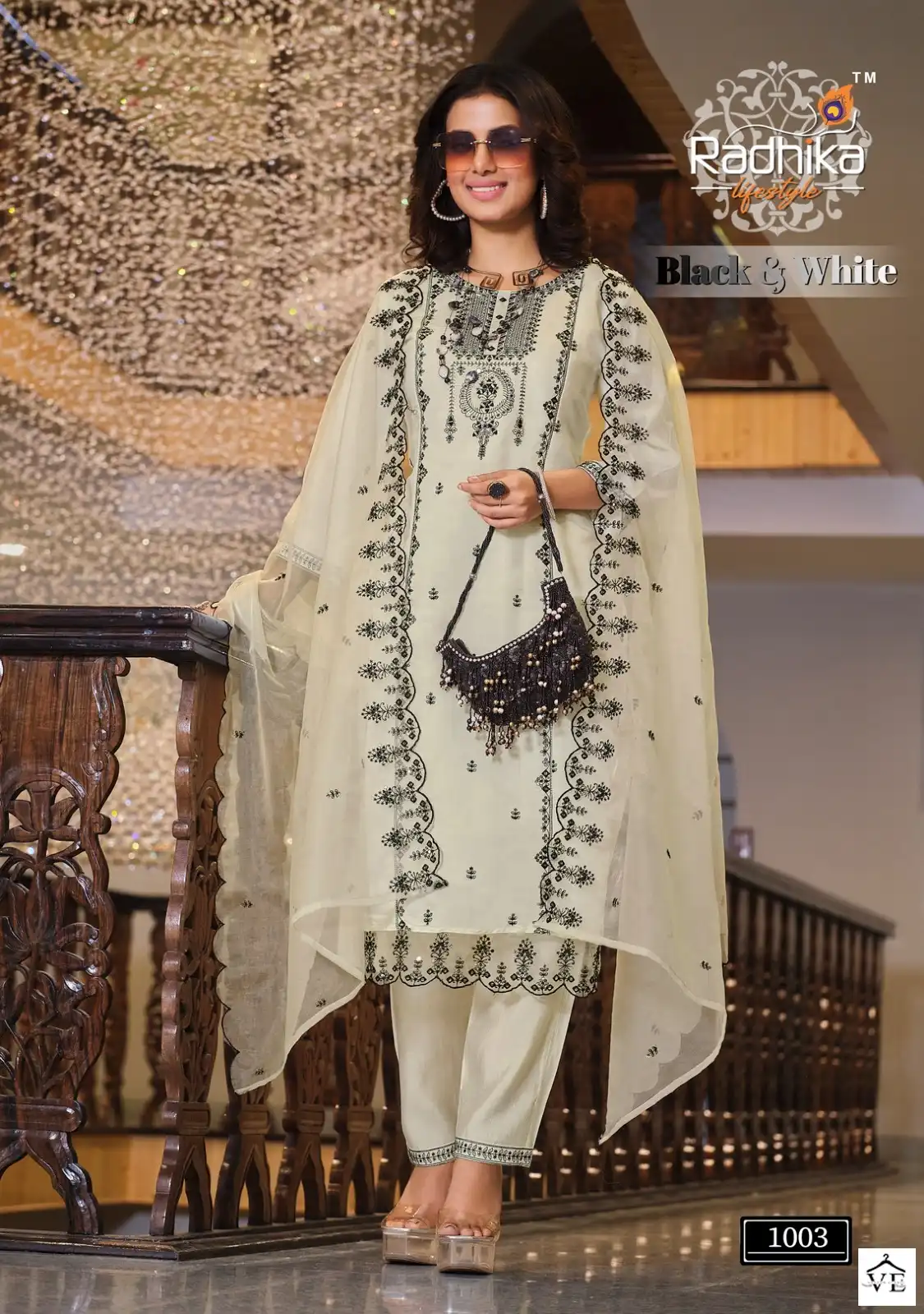 Radhika Lifestyle Black & White Vol 1 Pure Roman Silk Wholesale Designer Readymade Salwar Suit Catalog — Wholesale Salwar Suits, MPA wholesale from Surat - Gallery Image 3