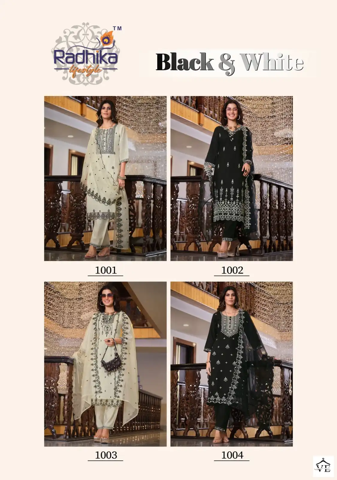 Radhika Lifestyle  Black &amp; White Vol 1 Pure Roman Silk Wholesale Designer Readymade Salwar Suit Catalog — Wholesale Salwar Suits, MPA wholesale from Surat — view 5