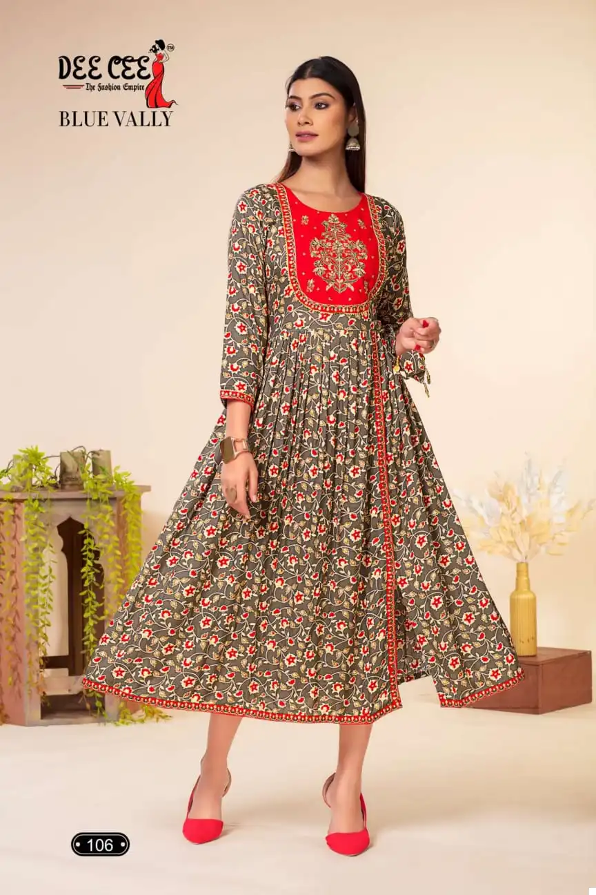 Deecee Blue Vally Heavy Rayon Wholesale Kurti Catalog — Wholesale Kurtis, MPA wholesale from Surat - Gallery Image 4