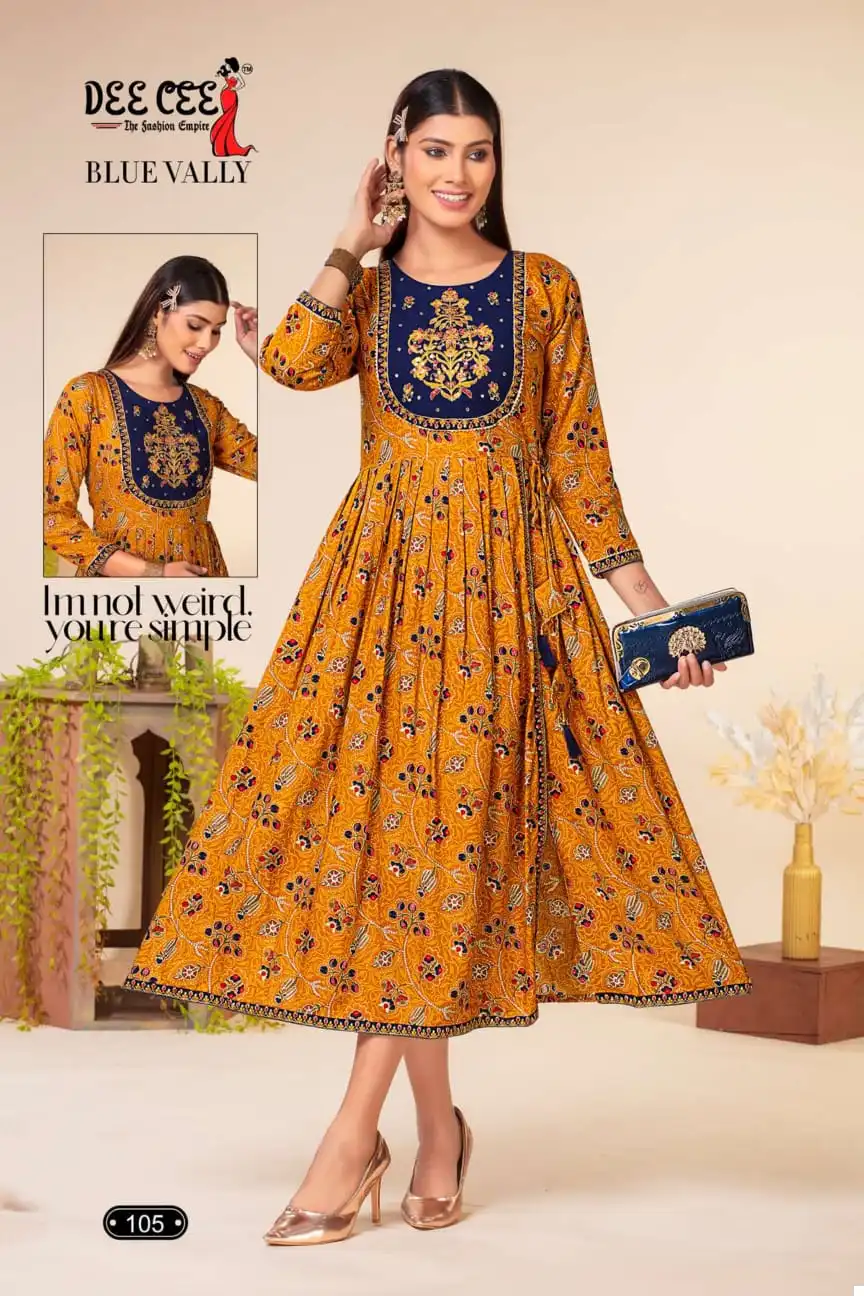 Deecee Blue Vally Heavy Rayon Wholesale Kurti Catalog — Wholesale Kurtis, MPA wholesale from Surat - Gallery Image 5