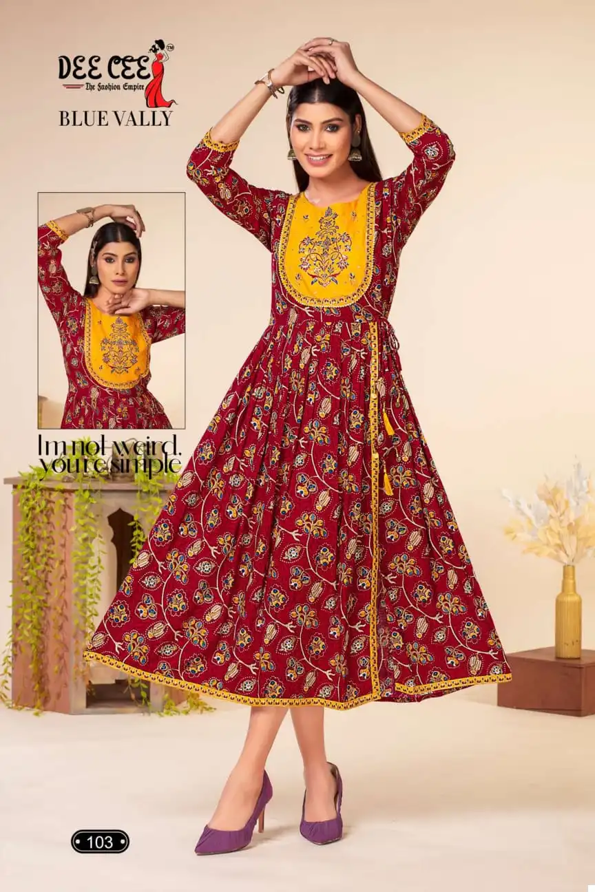 Deecee Blue Vally Heavy Rayon Wholesale Kurti Catalog — Wholesale Kurtis, MPA wholesale from Surat - Gallery Image 2